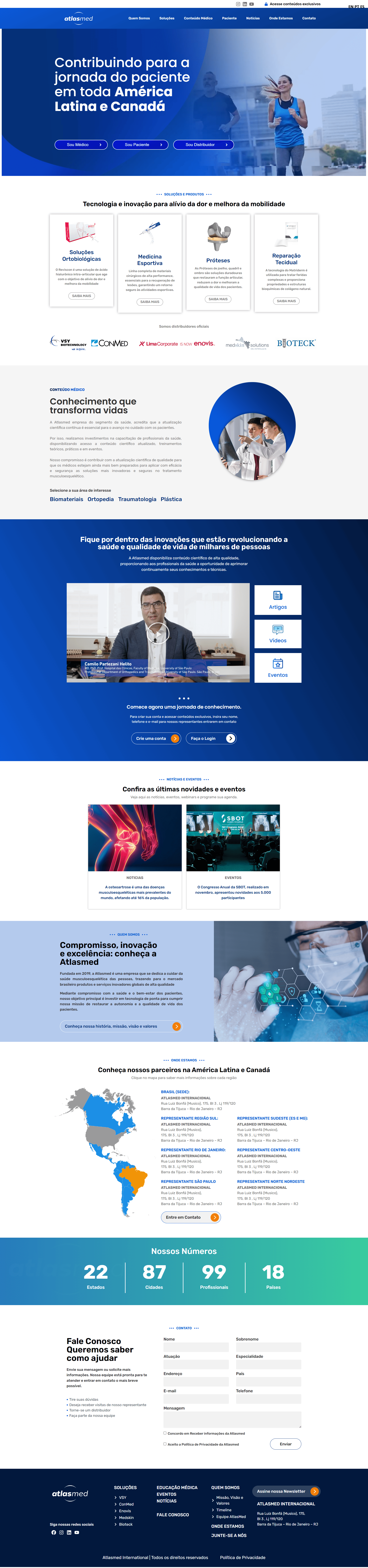 Site da Atlas Med - scroll total da sua página