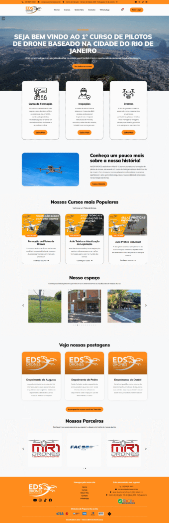 Plataforma para Cursos, da EDS Drones, desenvolvida para Galaxy MKT