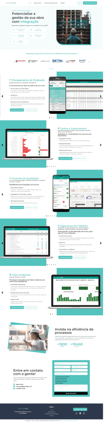Criação de Landing Page para a Gescorp Go, desenvolvida pela Galaxy MKT
