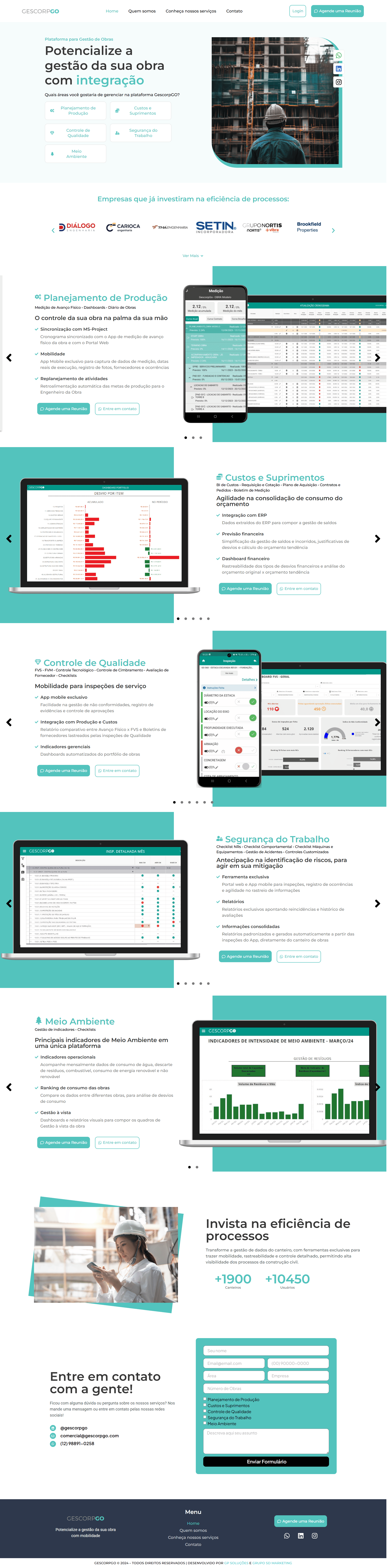 site gescorpGo desenvolvido pela galaxy