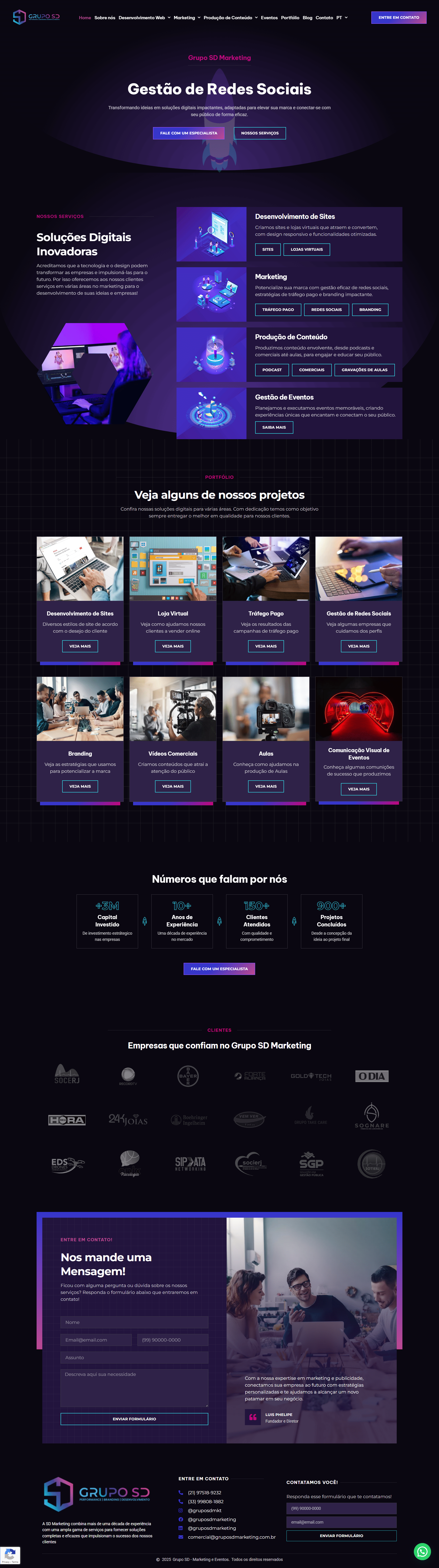 Scroll total do site do grupo sd marketing