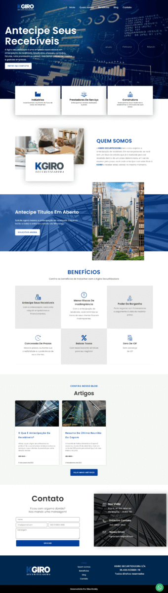Site para Securitizadora, feito para KGIRO, desenvolvida pela Galaxy MKT