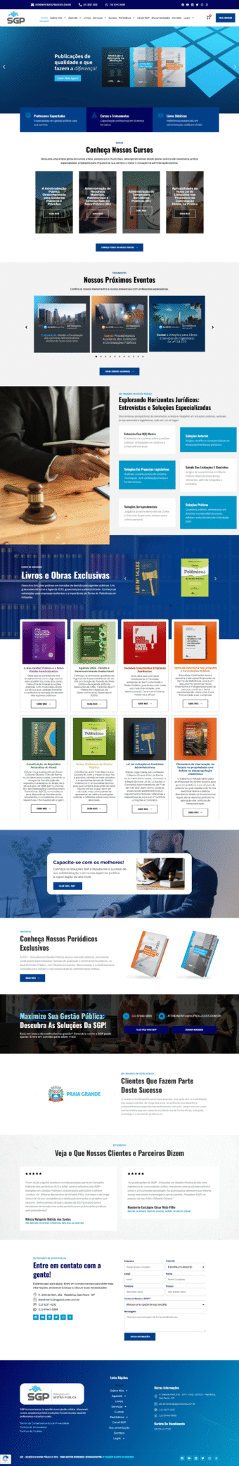 Portal, Site de Vendas de Cursos e Livros é a SGP Soluções, desenvolvida para Galaxy MKT