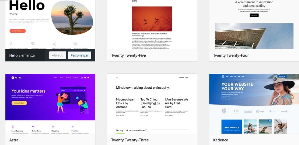 galeria de temas wp