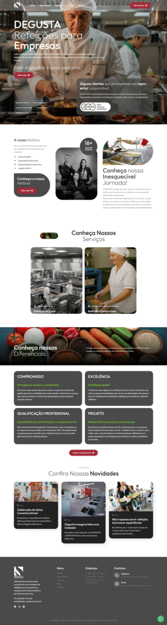 Site Institucional da Degusta Nutrição, desenvolvida pela Galaxy MKT